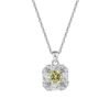 Square Halo Round Cubic Zirconia S925 Necklace