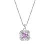 Square Halo Round Cubic Zirconia S925 Necklace