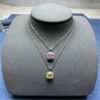 Square Halo Round Cubic Zirconia S925 Necklace