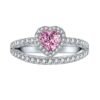 Sweet S925 Halo 5x5mm Pink Heart CZ Ring