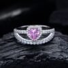 Sweet S925 Halo 5x5mm Pink Heart CZ Ring
