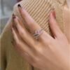 Sweet S925 Halo 5x5mm Pink Heart CZ Ring