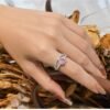 Sweet S925 Halo 5x5mm Pink Heart CZ Ring