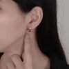 Thick Emerald Cut Rainbow Cubic Zirconia Hoop Earrings