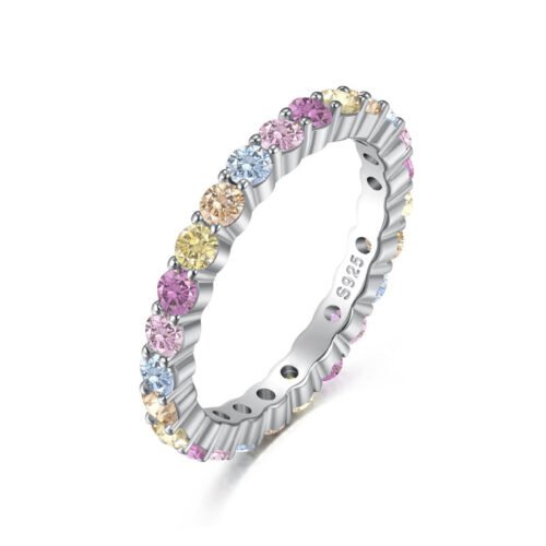 Twirl Round Rainbow Cubic Zirconia Band