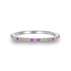 Twirl Round Rainbow Cubic Zirconia Band