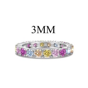 Twirl Round Rainbow Cubic Zirconia Band