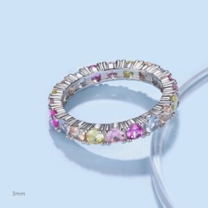 Twirl Round Rainbow Cubic Zirconia Band