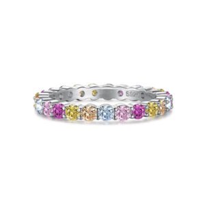 Twirl Round Rainbow Cubic Zirconia Band