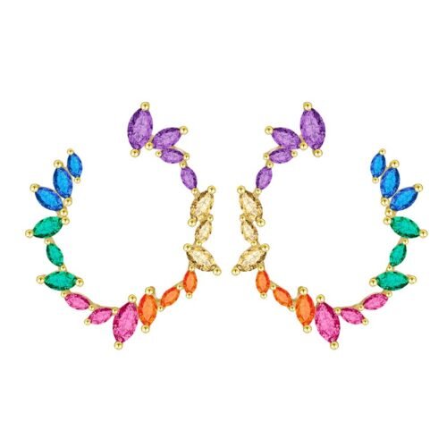 Unique Marquise Cut Rainbow Cubic Zirconia Drop Earrings