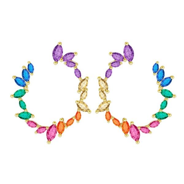 Unique Marquise Cut Rainbow Cubic Zirconia Drop Earrings