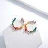 Unique Marquise Cut Rainbow Cubic Zirconia Drop Earrings