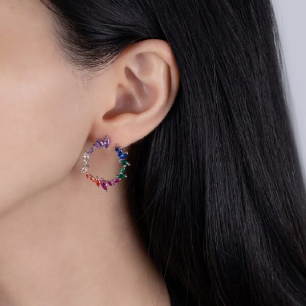 Unique Marquise Cut Rainbow Cubic Zirconia Drop Earrings