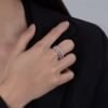 Unique Pear Shaped Rainbow Cubic Zirconia Ring