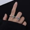 Unique Pear Shaped Rainbow Cubic Zirconia Ring