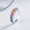 Unique Pear Shaped Rainbow Cubic Zirconia Ring