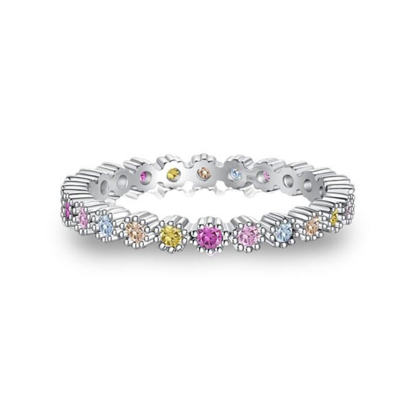 Unique Rainbow Cubic Zirconia Eternity Band