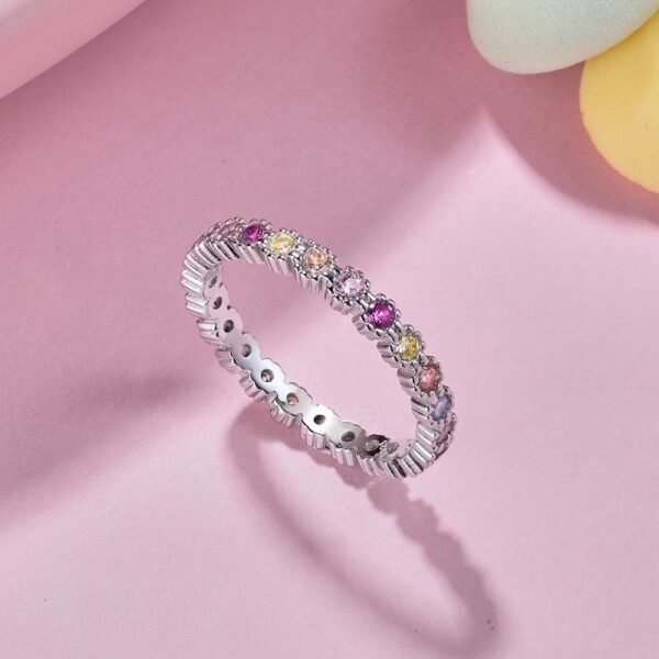 Unique Rainbow Cubic Zirconia Eternity Band