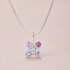 Unique Rainbow Cubic Zirconia Pendant Necklace