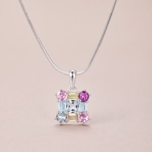 Unique Rainbow Cubic Zirconia Pendant Necklace