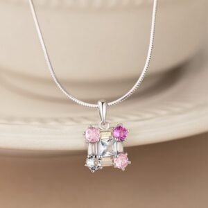 Unique Rainbow Cubic Zirconia Pendant Necklace