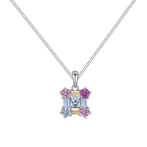 Unique Rainbow Cubic Zirconia Pendant Necklace