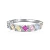 Vibrant Emerald Cut Rainbow Cubic Zirconia Ring