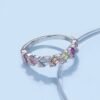 Vibrant Emerald Cut Rainbow Cubic Zirconia Ring