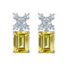 Vintage Emerald Cut Created Gemstone S925 Drop Earrings