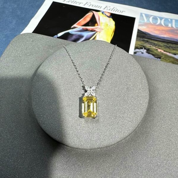 Vintage Emerald Cut Zirconia S925 Necklace