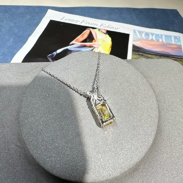Vintage Emerald Cut Zirconia S925 Necklace