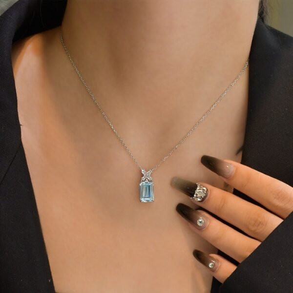 Vintage Emerald Cut Zirconia S925 Necklace