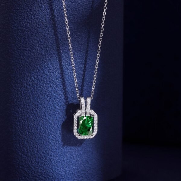 Vintage Rectangle Luxury Jewelry S925 Silver Necklace