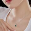 Vintage Rectangle Luxury Jewelry S925 Silver Necklace