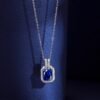 Vintage Rectangle Luxury Jewelry S925 Silver Necklace