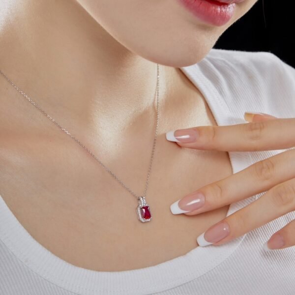 Vintage Rectangle Luxury Jewelry S925 Silver Necklace