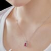 Vintage Rectangle Luxury Jewelry S925 Silver Necklace