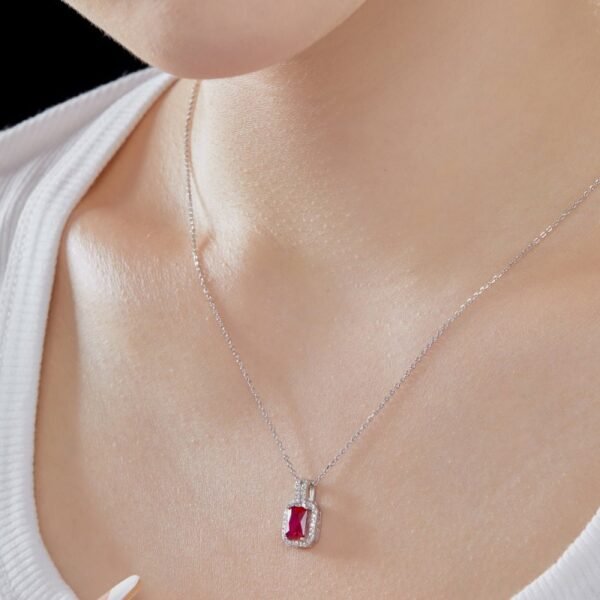 Vintage Rectangle Luxury Jewelry S925 Silver Necklace