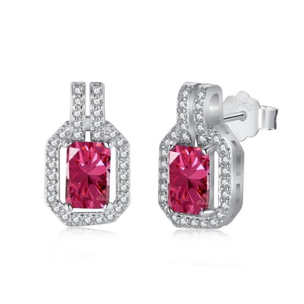 Vintage Rectangle Luxury Jewelry S925 Silver Stud Earring