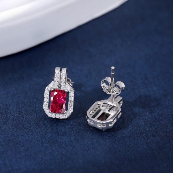 Vintage Rectangle Luxury Jewelry S925 Silver Stud Earring