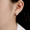 Vintage Rectangle Luxury Jewelry S925 Silver Stud Earring