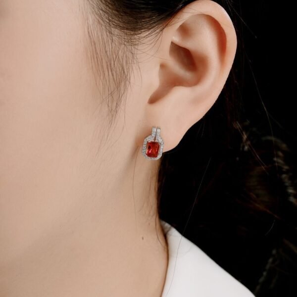 Vintage Rectangle Luxury Jewelry S925 Silver Stud Earring