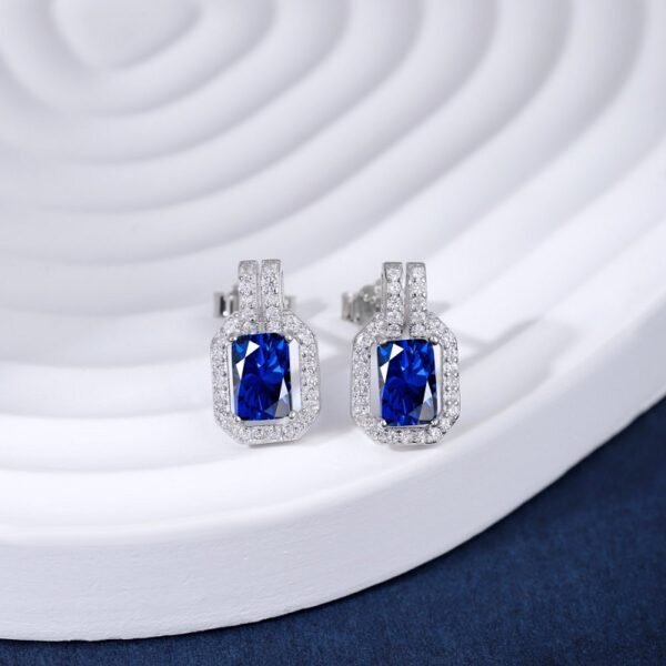 Vintage Rectangle Luxury Jewelry S925 Silver Stud Earring