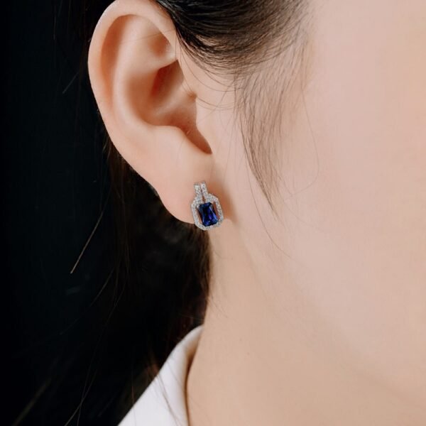 Vintage Rectangle Luxury Jewelry S925 Silver Stud Earring