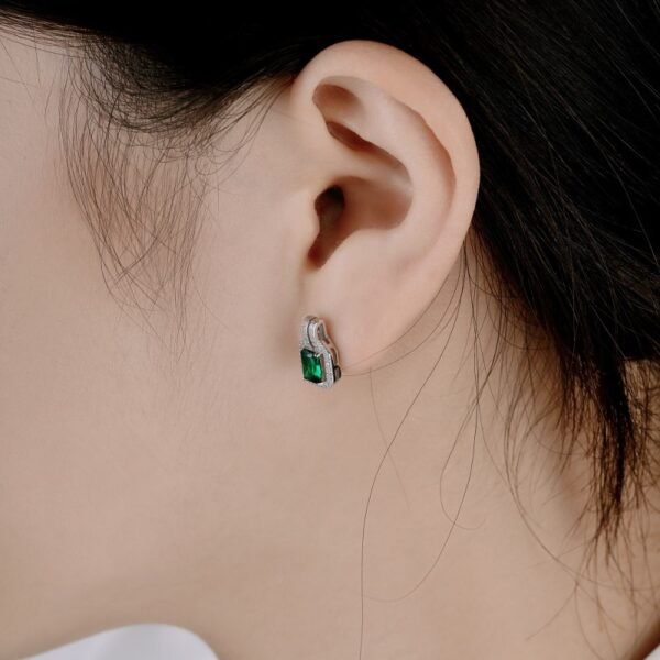 Vintage Rectangle Luxury Jewelry S925 Silver Stud Earring