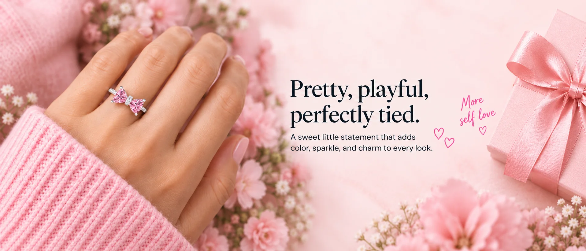 pink bow ring baner