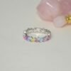Geometry Rainbow Cubic Zirconia Ring Band