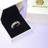 Rectangular Shaped Cubic Zirconia Rainbow Ring