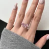 Pink Butterfly Cubic Zirconia Ring