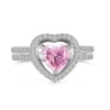 Pink Heart Shaped Cubic Zirconia Ring Set